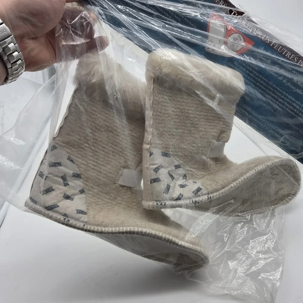 Sorel Women's ThermoPlus Boot Liners Size 8 Kaufman Canada Ivory CLR Sock - New